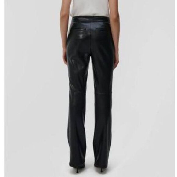 New Jonathan Simkhai Dahlia Straight Leg Trouser in Black Vegan Leather size 8 - Picture 2 of 16